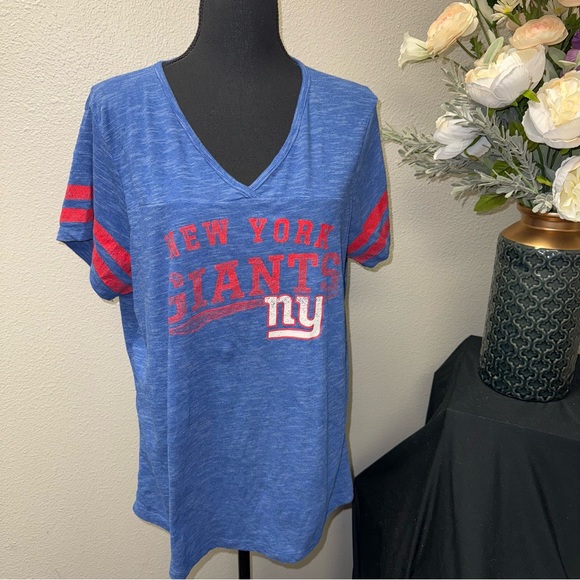 NFL Tops - NFL New York Giants Womens Blue V-Neck Tee Shirt XL Football Fan Top
